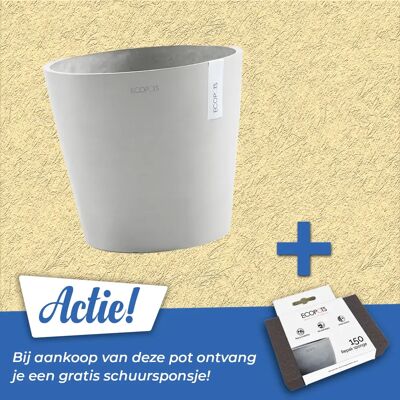 ECOPOTS - Vaso Tondo amsterdam Ø25 H24,5 - White Grey - Planter ECOPOTS - Vaso Tondo amsterdam Ø25 H24,5 - White Grey - Planter
