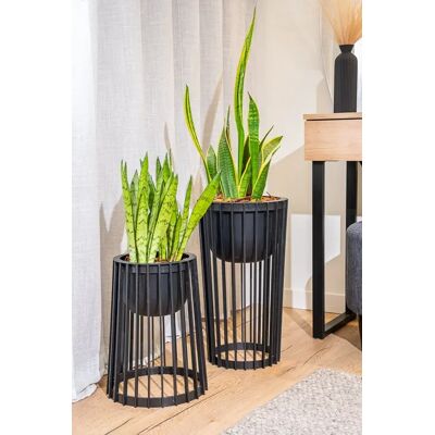 Vita bloempot Standy zwart set Vita bloempot Standy zwart set