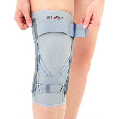 Reh4Mat Kniebrace met Bladveer Scharnieren - S - Universeel - Grijs Reh4Mat Kniebrace met Bladveer Scharnieren - S - Universeel - Grijs