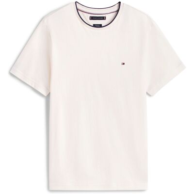 Tommy Hilfiger Heren T-shirt Korte Mouw Beige In Maat: XXL Tommy Hilfiger Heren T-shirt Korte Mouw Beige In Maat: XXL