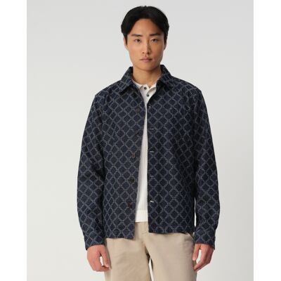J.C. RAGS Heren Roux Diamond Overshirt Blauw In Maat: XXL J.C. RAGS Heren Roux Diamond Overshirt Blauw In Maat: XXL