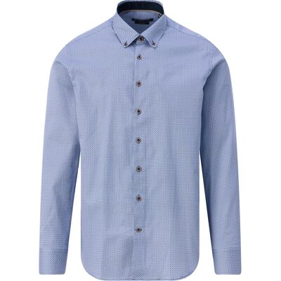 Bugatti Heren Casual Overhemd Blauw In Maat: XXL Bugatti Heren Casual Overhemd Blauw In Maat: XXL