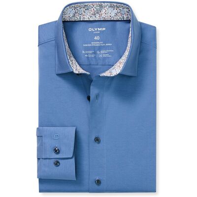 OLYMP Heren Luxor 24/7 Modern Fit Overhemd Blauw In Maat: 44 OLYMP Heren Luxor 24/7 Modern Fit Overhemd Blauw In Maat: 44