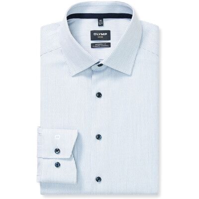 OLYMP Heren Luxor CC Modern Fit Overhemd Blauw In Maat: 43 OLYMP Heren Luxor CC Modern Fit Overhemd Blauw In Maat: 43