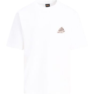 BOSS Heren Te_Fame T-shirt Wit In Maat: L BOSS Heren Te_Fame T-shirt Wit In Maat: L
