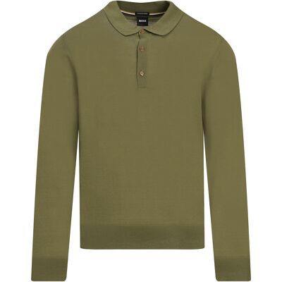 BOSS Heren Polo Lancione Groen In Maat: L BOSS Heren Polo Lancione Groen In Maat: L