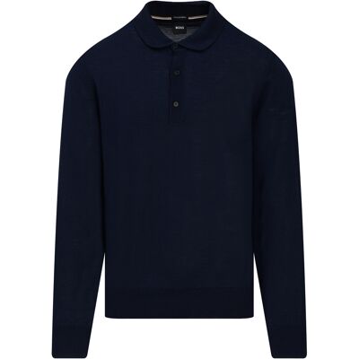 BOSS Heren Lancione Polo Donkerblauw In Maat: M BOSS Heren Lancione Polo Donkerblauw In Maat: M