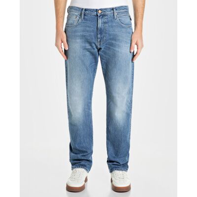 Replay Heren Jeans Aideen Blauw In Maat: 33/32 Replay Heren Jeans Aideen Blauw In Maat: 33/32
