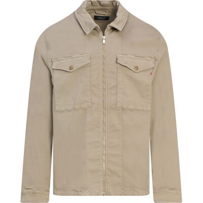 Replay Heren Overshirt Hyperflex Beige In Maat: L Replay Heren Overshirt Hyperflex Beige In Maat: L