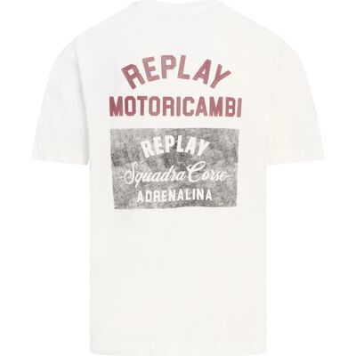Replay Heren T-shirt Blauw In Maat: XXL Replay Heren T-shirt Blauw In Maat: XXL