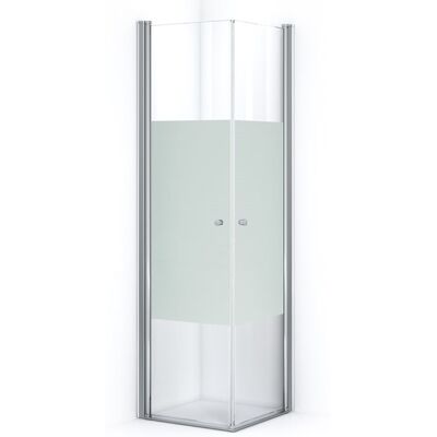 Maxaro Zircon Comfort Douchecabine 60x60 cm Chroom Helder met matte strook Draaideur Vierkant Maxaro Zircon Comfort Douchecabine 60x60 cm Chroom Helder met matte strook Draaideur Vierkant