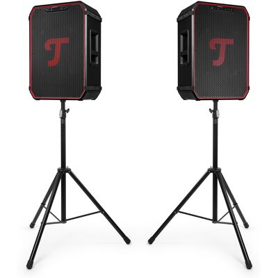 Teufel ROCKSTER NEO stereo set + K&M speakerstatieven Zwart Teufel ROCKSTER NEO stereo set + K&M speakerstatieven Zwart