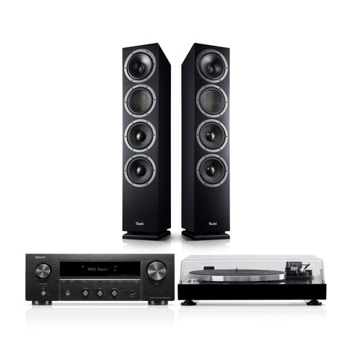 Teufel THEATER 500 + DENON DRA-900H + DUAL DT 500 Zwart