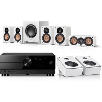 Teufel ULTIMA 20 Surround + Yamaha RX-A2A voor Dolby Atmos 5.1.2 Wit Teufel ULTIMA 20 Surround + Yamaha RX-A2A voor Dolby Atmos 5.1.2 Wit
