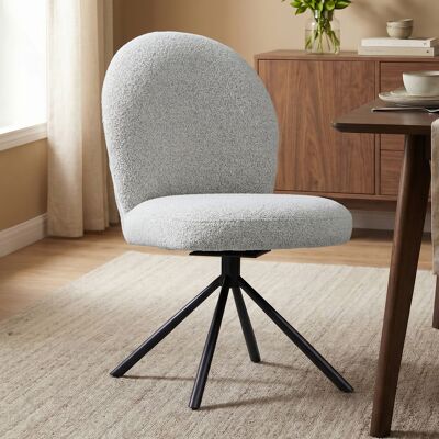LUMZ Beige eetkamerstoel ronde vormen LUMZ Beige eetkamerstoel ronde vormen