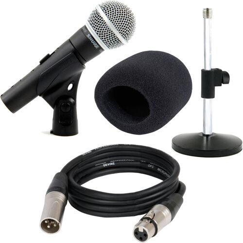 Shure SM58 SE met tafelstatief, kabel en windkap