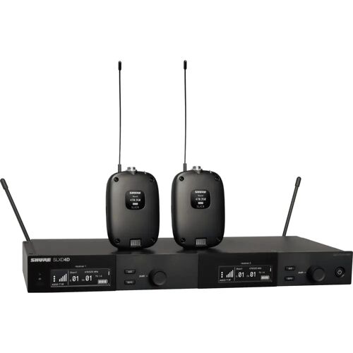 Shure SLXD14D dubbele ontvanger met 2x bodypack-zender H56 (518-562 MHz)