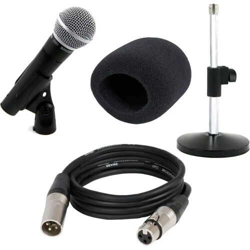 Shure SM58 LCE met tafelstatief, kabel en windkap