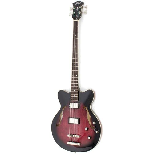 Hofner HCT-500/8 Verythin CT Long Scale Bass Dark Cherry Transparent semi-akoestische basgitaar