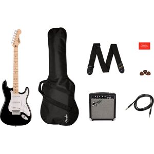 Squier Sonic Stratocaster Pack MN Black elektrische gitaar starterset