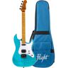 Flight Rock Series Pathfinder Baritone Ocean Blue elektrische solid body ukelele met gigbag