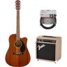 Fender CD-60SCE All Mahogany elektrisch-akoestische westerngitaar + versterker + kabel