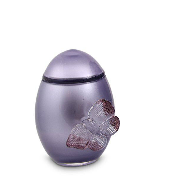 Mini urn van glas met transparante vlinder: Lavender (300ml)