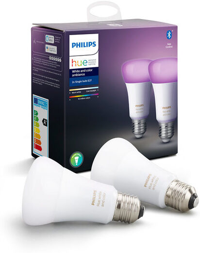 Philips Hue E27 LED Lamp 9W RGBWW, White and Color Ambiance, 2-Pack