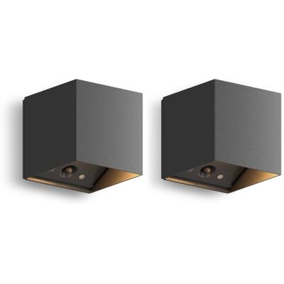 Calex 2x Falerna Oplaadbare Up & Down Wandlamp Zwart Calex 2x Falerna Oplaadbare Up & Down Wandlamp Zwart