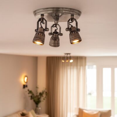 KS Verlichting Messing Plafonniere Westham Antiek Zilver KS Verlichting Messing Plafonniere Westham Antiek Zilver