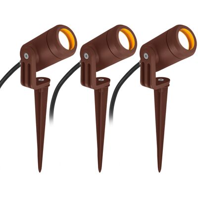 KS Verlichting 3x Mini LED Spike Tuinspot Corten KS Verlichting 3x Mini LED Spike Tuinspot Corten