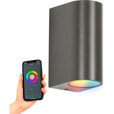 KS Verlichting Flash Up en Down Muurlamp Antraciet met Smart Color LED KS Verlichting Flash Up en Down Muurlamp Antraciet met Smart Color LED