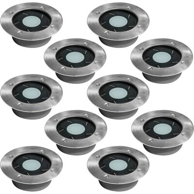 KS Verlichting Set 10 stuks Puck grondspot solar LED KS Verlichting Set 10 stuks Puck grondspot solar LED