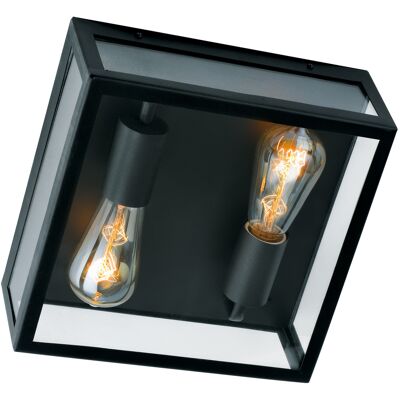 KS Verlichting Stanford Plafonniere Zwart met schemersensor LED KS Verlichting Stanford Plafonniere Zwart met schemersensor LED