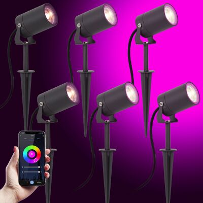 KS Verlichting 6x Stark Tuinspot Antraciet met Smart Color LED KS Verlichting 6x Stark Tuinspot Antraciet met Smart Color LED