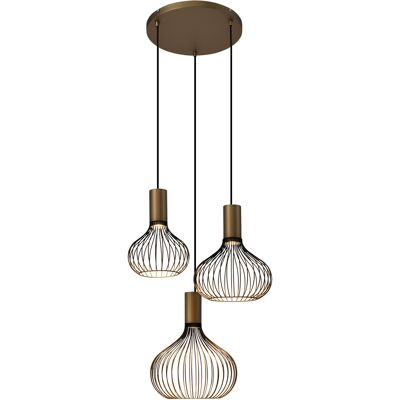 KS Verlichting Isabel 3-lichts Hanglamp Zwart Goud KS Verlichting Isabel 3-lichts Hanglamp Zwart Goud
