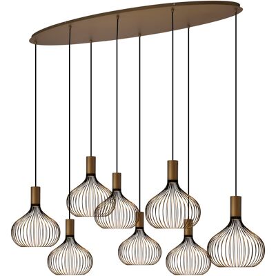 KS Verlichting Isabel 8-lichts Hanglamp Zwart Goud KS Verlichting Isabel 8-lichts Hanglamp Zwart Goud