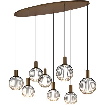 KS Verlichting Ascha 8-lichts Hanglamp Zwart Goud KS Verlichting Ascha 8-lichts Hanglamp Zwart Goud