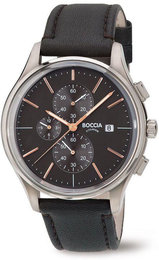 Boccia Herenhorloge titanium-leder 3756-02