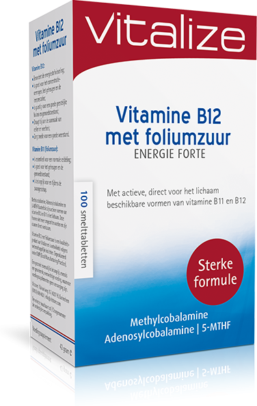 Vitalize Vitamine B12 Foliumzuur 100 smelttabletten