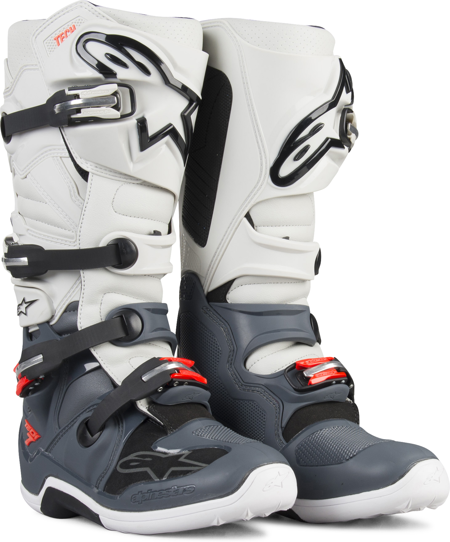 Alpinestars Crosslaarzen Alpinestars Tech 7 Wit-Grijs-Neon Rood  - Wit