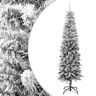 vidaXL Kunstkerstboom met sneeuw smal 210 cm PVC en PE