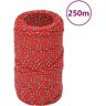 vidaXL Boottouw 2 mm 250 m polypropyleen rood