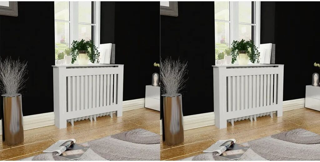 vidaXL Radiatorombouw 2 st 112 cm MDF wit