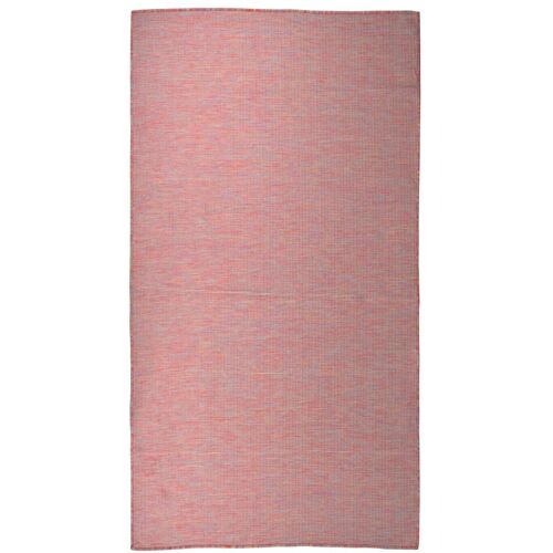 vidaXL Buitenkleed platgeweven 80x150 cm rood