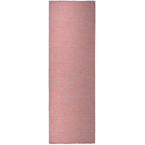 vidaXL Buitenkleed platgeweven 80x250 cm rood