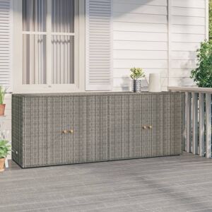 vidaXL Tuinkast 198x55,5x80 cm poly rattan grijs