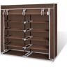 vidaXL Schoenenkast met hoes 115x28x110 stof bruin