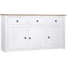 vidaXL Dressoir Panama Range 135x40x80 cm massief grenenhout wit