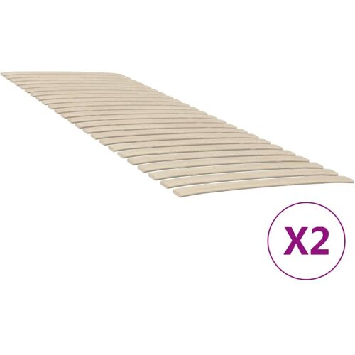 vidaXL Lattenbodems 2 st met 48 latten 80x200 cm